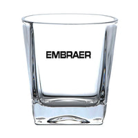Thumbnail for Embraer & Text aviation design on whiskey glass, crystal-clear premium glassware.