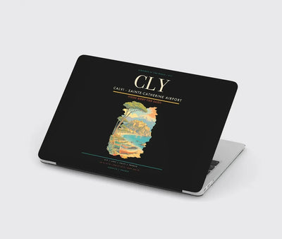 Calvi (CLY) design on black MacBook case