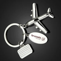 Thumbnail for Brussels Airlines Suitcase aviation suitcase-shape key chain, durable metal alloy.