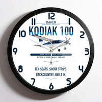 Thumbnail for Daher Kodiak 100 Series III design on white framed wall clock