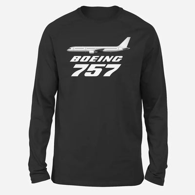 The Boeing 757 Long-Sleeve aviation design printed on soft cotton long-sleeve T-shirt.
