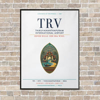 Thumbnail for Thiruvananthapuram International Airport TRV vertical canvas print - framed - white background