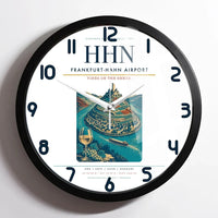 Thumbnail for Frankfurt-Hahn Airport (HHN) design on white framed wall clock