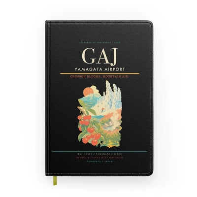 Yamagata Airport (GAJ) design on black notebook