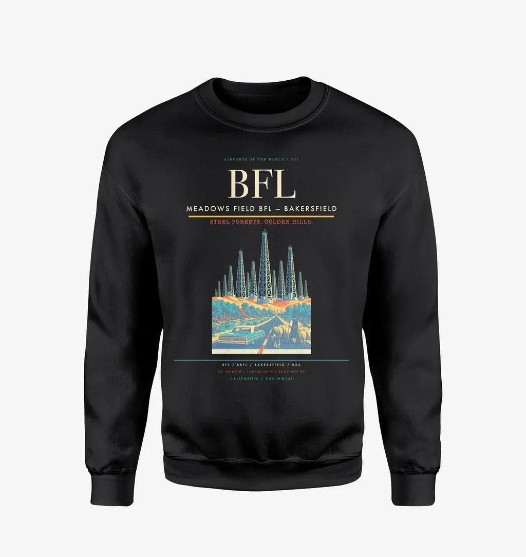Meadows Field (BFL) design on black sweatshirt