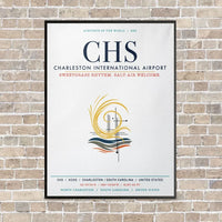 Thumbnail for Charleston International Airport CHS vertical canvas print - framed - white background