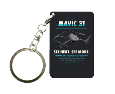 DJI Mavic 3 Thermal Key Chain design on black key chain