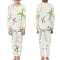 Thumbnail for Seamless 3D Airplanes children pajamas - view 1