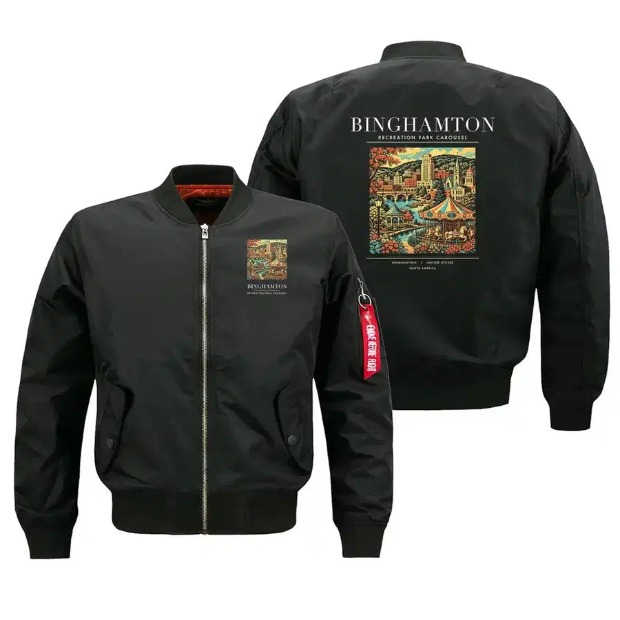 BINGHAMTON - Poster - Bomber Jacket - Black