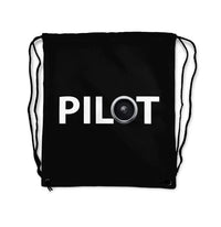 Thumbnail for Pilot & Jet Engine aviation drawstring bag in lightweight polyester.