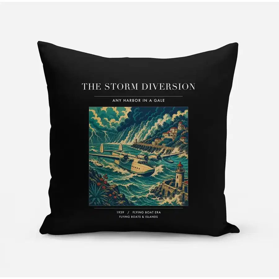 VINTAGE G4074 - The Storm Diversion - Designed Pillows design on black