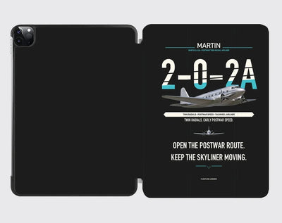 Martin 2-0-2A design on black ipad tablet case
