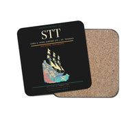 Thumbnail for Cyril E. King Airport (STT) design on black 1 piece coaster