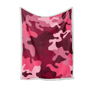 Military Camouflage Red Bed Blankets & aviation print on soft fleece blanket.