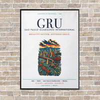Thumbnail for Sao Paulo Guarulhos International Airport GRU vertical canvas print - framed - white background