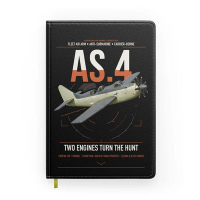 Fairey Gannet AS.4 design on black notebook