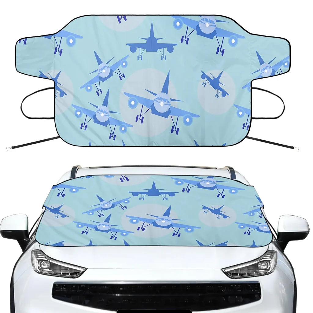 Super Funny Airplanes Car aviation design on car windshield cover.