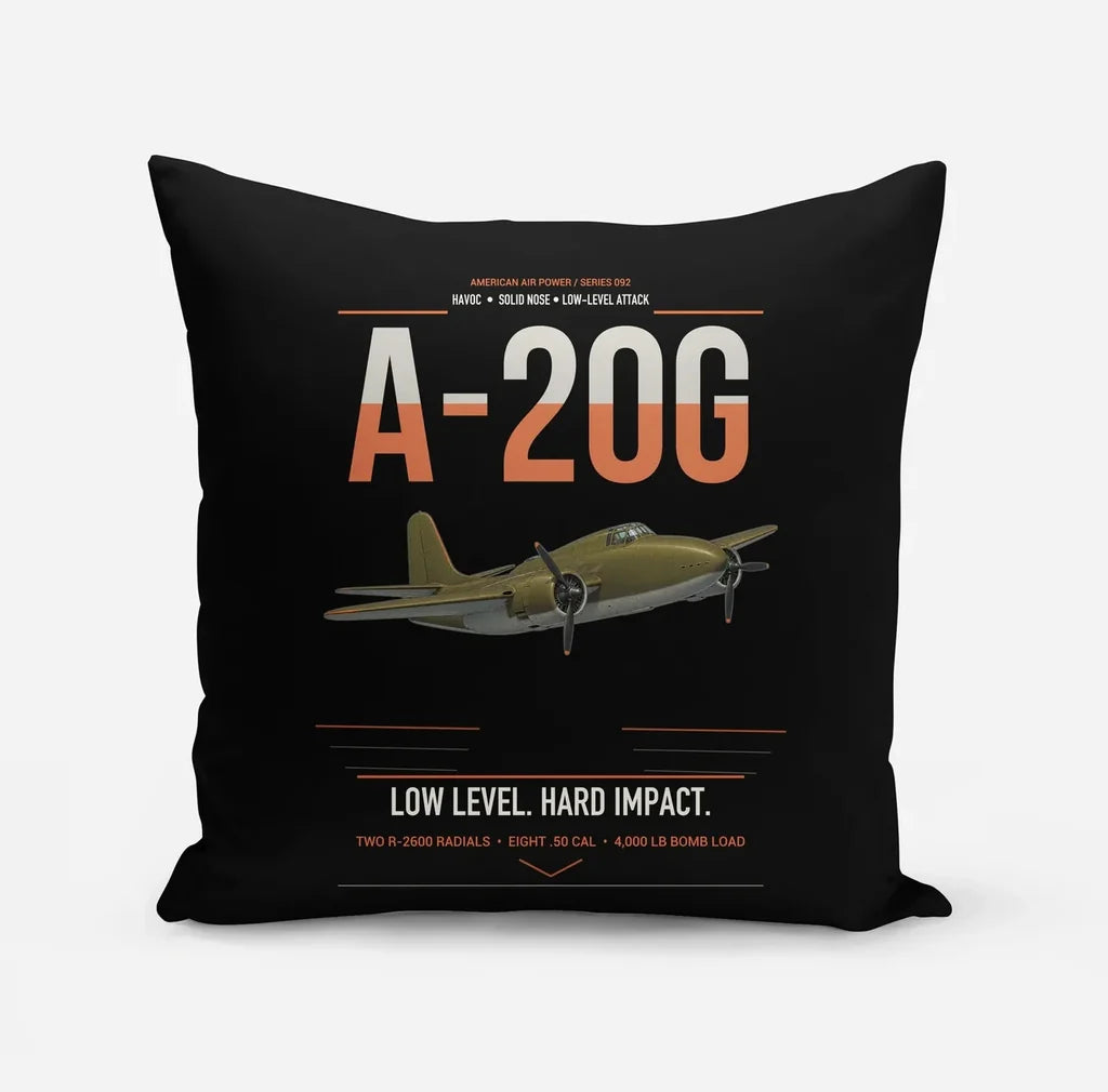 A-20G Havoc design on black pillow