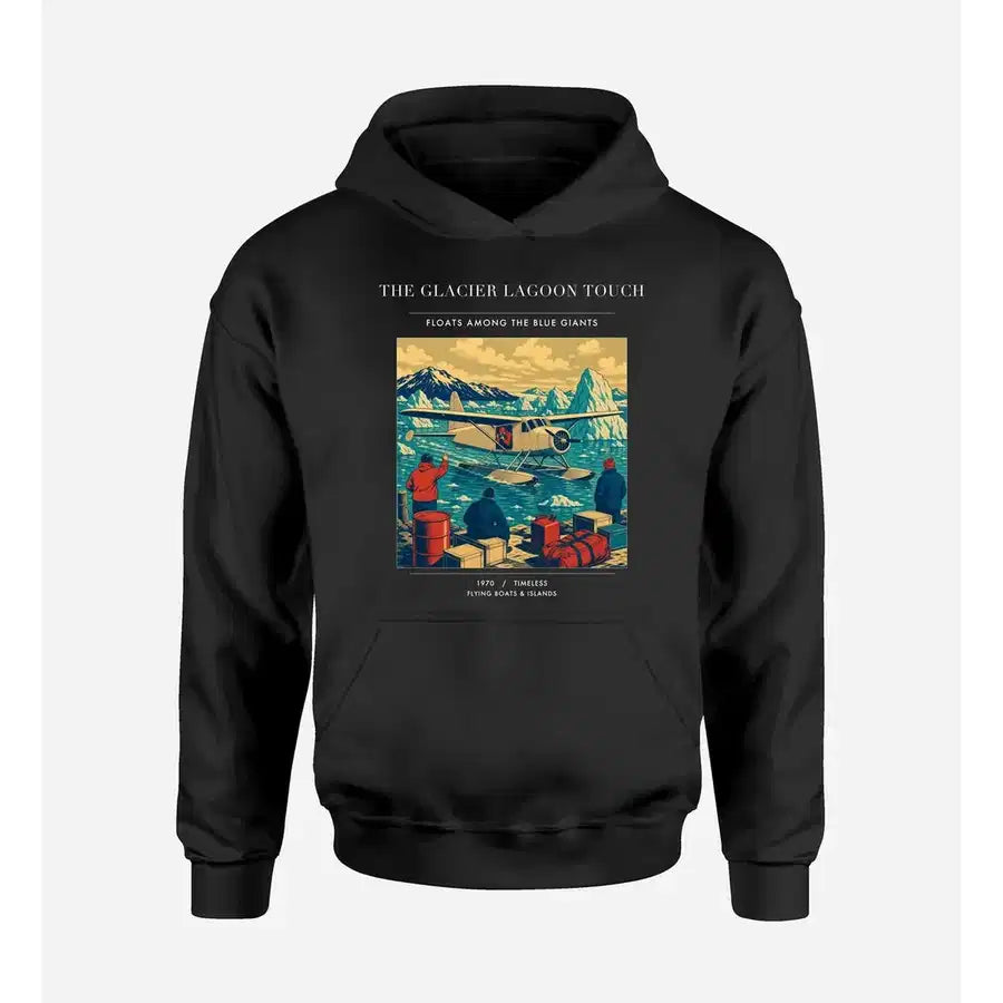 VINTAGE G4349 - The Glacier Lagoon Touch - Premium Hoodie design on black premium