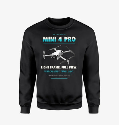 DJI Mini 4 Pro design on black sweatshirt