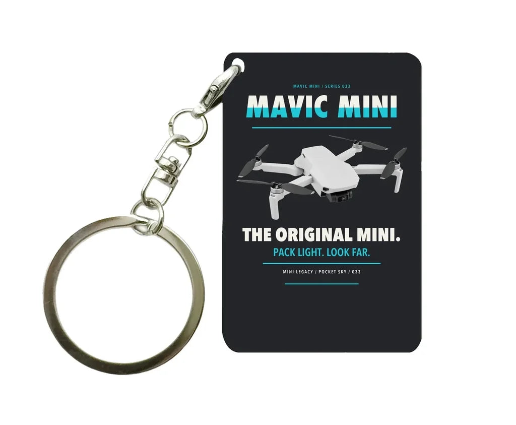DJI Mavic Mini Key Chain design on black key chain