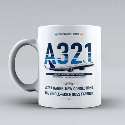 A321XLR Mug design on white airbus