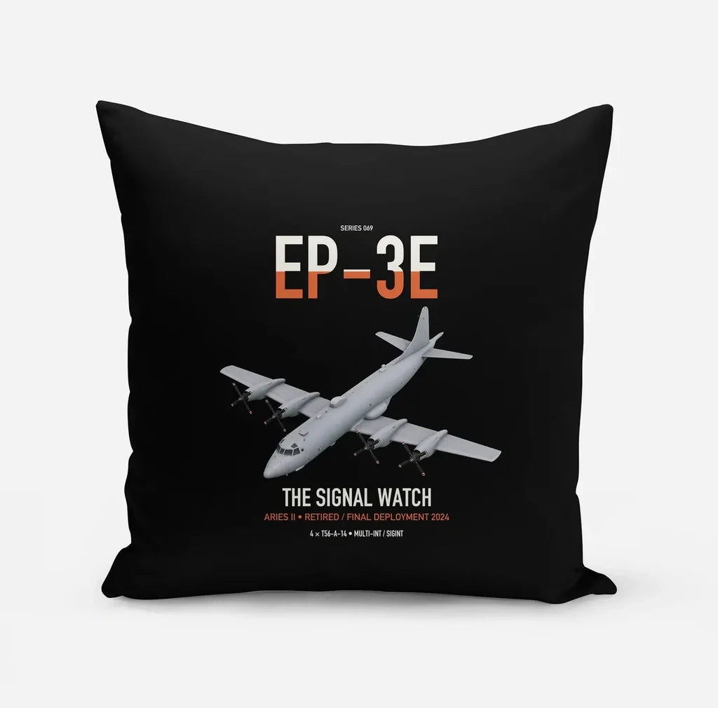 EP-3E ARIES II design on black pillow