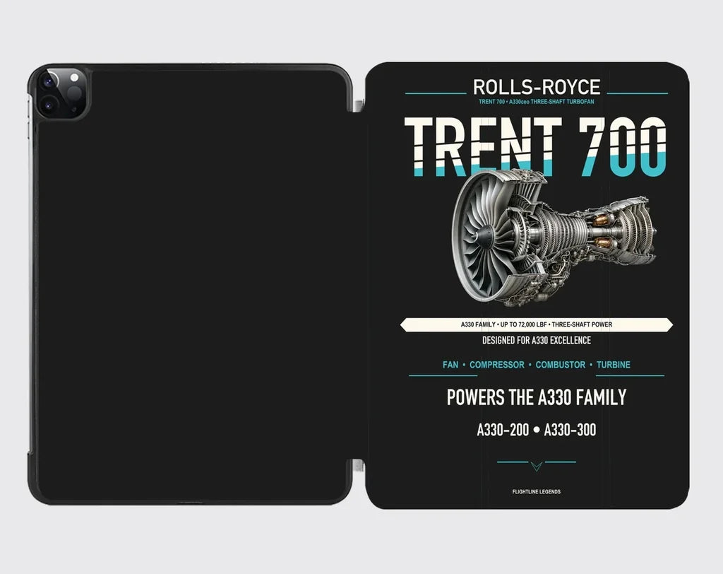 TRENT 700 design on black ipad tablet case