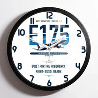 Thumbnail for Embraer E175 design on white framed wall clock