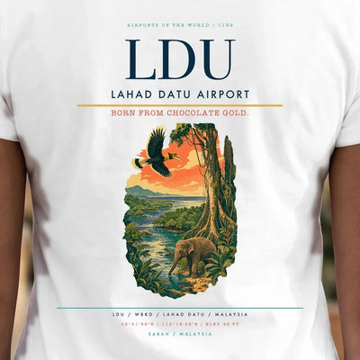 Lahad Datu Airport (LDU) double-side t-shirt design close-up cover