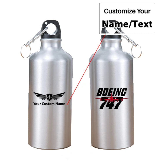 Amazing Boeing 747 aviation design on thermos, vacuum-insulated.