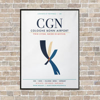 Thumbnail for Cologne Bonn Airport CGN vertical canvas print - framed - white background