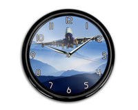 Thumbnail for Landing Boeing 747 From Front aviation themed wall clock, premium wood and metal.