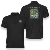 Thumbnail for SAUGATUCK - Poster - Double-Side Polo - Black