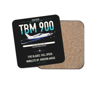 Thumbnail for Daher TBM 900 design on black 1 piece coaster