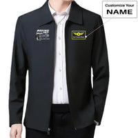 Thumbnail for Boeing 757 & Rolls Royce Engine (RB211) aviation design printed on modern wool-blend shell with tailored fit stylish coat.