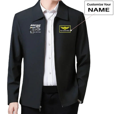 Boeing 757 & Rolls Royce Engine (RB211) aviation design printed on modern wool-blend shell with tailored fit stylish coat.