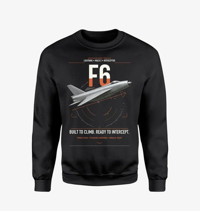 English Electric Lightning F6 design on black sweatshirt