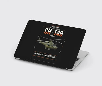 Bell Canada CH-146 Griffon design on black MacBook case