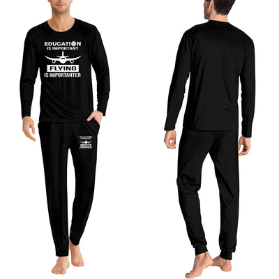 Flying is Importanter men pajamas - Black