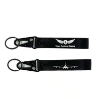 Thumbnail for Boeing 707 Silhouette aviation hawk-shaped key chain, durable metal alloy.