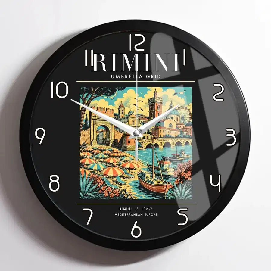 RIMINI - Poster - Wall Clock Framed - Black