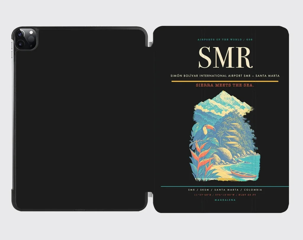 Simón Bolívar International Airport (SMR) design on black ipad tablet case