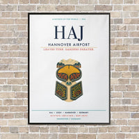 Thumbnail for Hannover Airport HAJ vertical canvas print - framed - white background