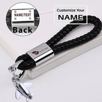 Thumbnail for Virgin Atlantic Airlines aviation design on premium leather car leather car key chain.