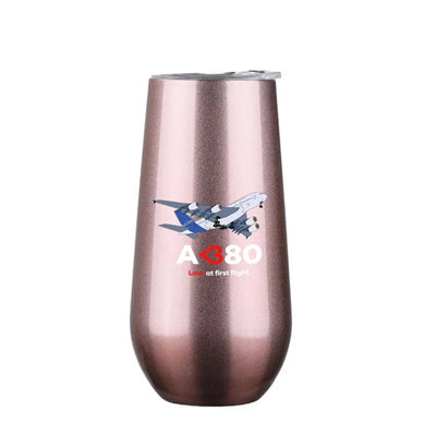Airbus A380 Love at first flight 6oz Egg aviation design on 6oz egg cup, compact 6oz ceramic.