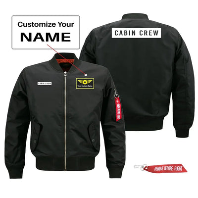 Cabin Crew Text Pilot Jackets (Customizable) aviation design printed on comfortable shell with classic fit designed jacket.
