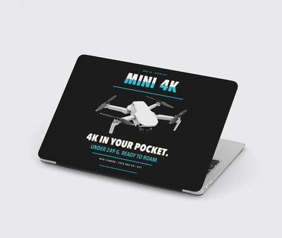 DJI Mini 4K design on black MacBook case