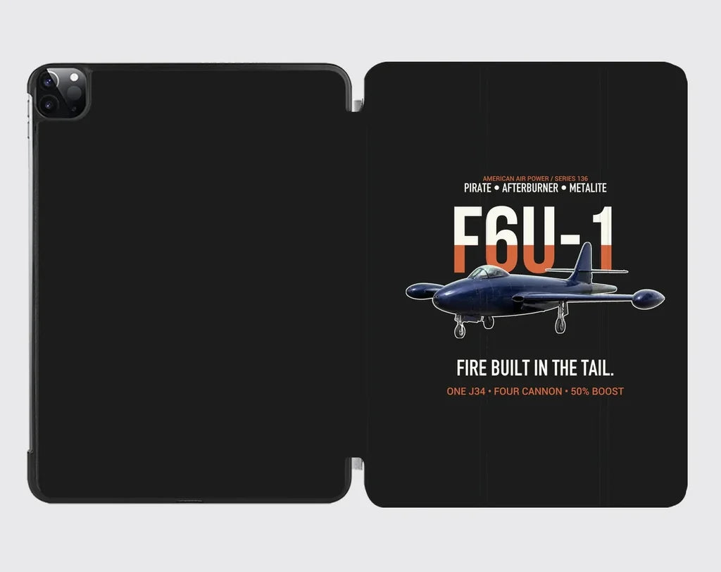 F6U-1 Pirate Fire Built in the Tail design on black ipad tablet case
