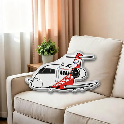 NSW Air Ambulance Pilatus PC-24 aviation design on soft polyester filling airplane pillow.